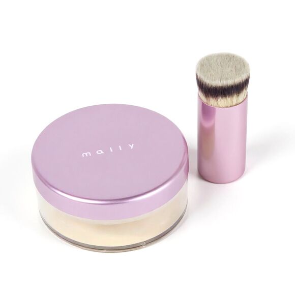 Mally Poreless Perfection Skin Finisher Powder + Brush - Fair / Light 0.3 oz - Picture 1 of 2